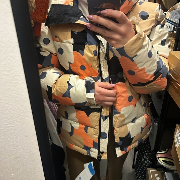 Roxy Orange and Black Patterned Ski Jacket - Picture 2 of 5